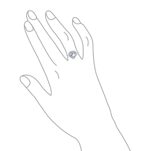 3CT AAA CZ Halo Heart Shaped Engagement Ring .925 Sterling Silver