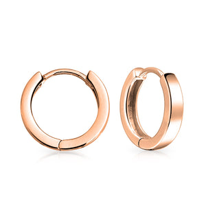 Hoop Kpop Earrings Gold Plated Sterling Silver Flat Hinge