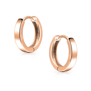 Hoop Kpop Earrings Gold Plated Sterling Silver Flat Hinge