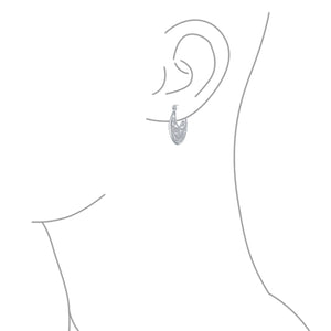 Boho Bali Floral Scroll Filigree Wire 3D Hoop Earrings Sterling Silver