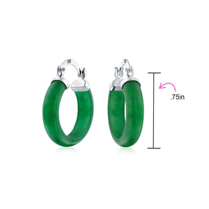 Turquoise Orange Red Coral Round Hoop Earring 925 Sterling Silver