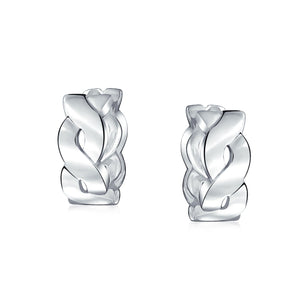 Infinity Twist Rope Braid Wide Kpop Huggie Hoop Earrings For Women For