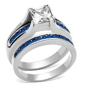 LOA1363 - High polished (no plating) Stainless Steel Ring with AAA Grade CZ  in Multi Color - Joyeria Lady