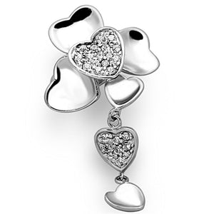 LOAS931 - Rhodium 925 Sterling Silver Ring with AAA Grade CZ  in Clear - Joyeria Lady