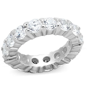 LOAS932 - Silver 925 Sterling Silver Ring with AAA Grade CZ  in Clear - Joyeria Lady