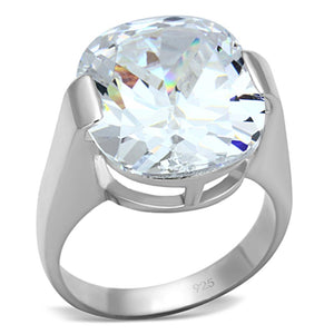 LOS688 Silver 925 Sterling Silver Ring with AAA Grade CZ in Clear