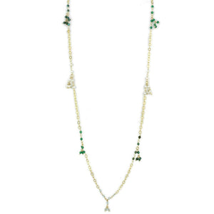 LOS793 Matte Gold 925 Sterling Silver Necklace with Synthetic in Multi Color - Joyeria Lady