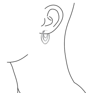 Pave Crystal Oval Boho Fashion Statement Big Hoop Earrings For Women