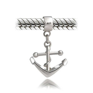 Boat Anchor Rope Vacation Travel Charm Bead 925 Sterling Silver