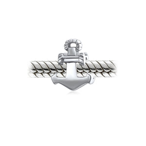 Boat Anchor Rope Vacation Travel Charm Bead 925 Sterling Silver