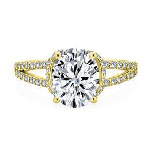 3 CT Oval AAA CZ Engagement Ring Split Pave Shank Band Sterling Silver - Joyeria Lady