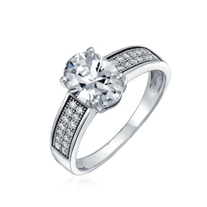 2CT Oval Solitaire AAA CZ Engagement Ring Band 925 Sterling Silver