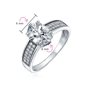 2CT Oval Solitaire AAA CZ Engagement Ring Band 925 Sterling Silver