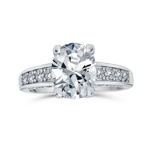 3CT 925 Sterling Silver AAA CZ Oval Solitaire Engagement Ring Band - Joyeria Lady
