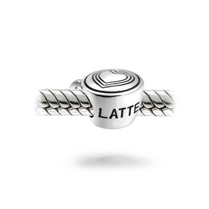 Coffee Lover Cup Latte Travel Mug Charm Bead 925 Sterling Silver