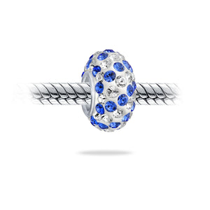 Solid Many Colors Crystal Spacer Bead Core 925 Sterling Silver