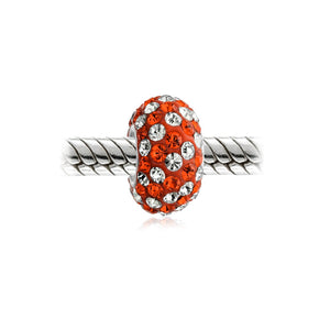 Solid Many Colors Crystal Spacer Bead Core 925 Sterling Silver