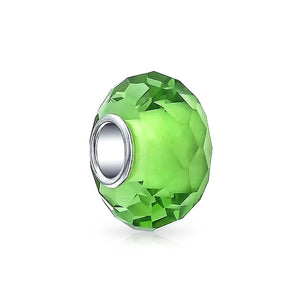 Murano Solid Glass Sterling Silver Bead Charm Spacer More Colors