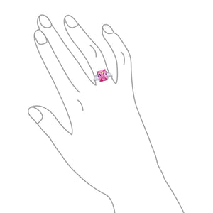 925 Sterling Silver 8CT AAA CZ Emerald Cut Engagement Ring Baguette