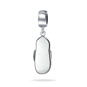 Flip Flop Sandal CZ Dangle Travel Charm Bead 925 Sterling Silver