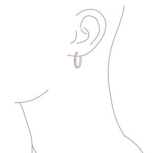 Bridal Princess Cut AAA CZ Inside Out Hoop Earrings Silver 1.25 Dia