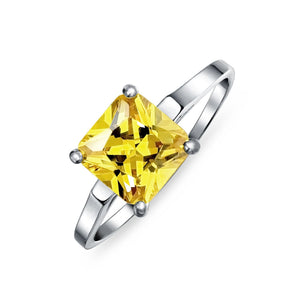 2.5CT Brilliant Princess Cut AAA CZ Solitaire Engagement Ring
