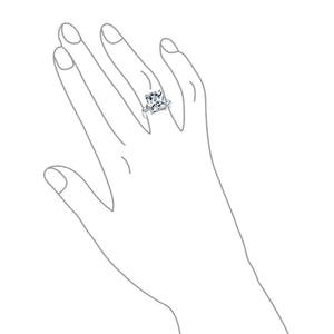925 Sterling Silver 7CT AAA CZ Princess Cut Engagement Ring Baguette