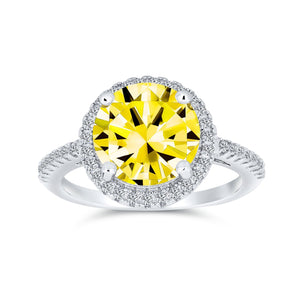 3CT Solitaire AAA CZ Halo Engagement Ring Band 925 Sterling Silver