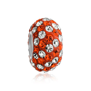 Solid Many Colors Crystal Spacer Bead Core 925 Sterling Silver - Joyeria Lady