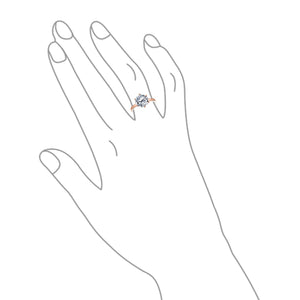 3CT Solitaire CZ Engagement Ring Sterling Silver Rose Gold Plated