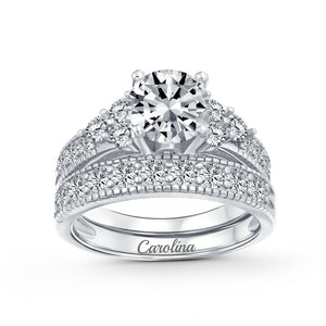3CT Solitaire Sterling Silver AAA CZ Wedding Engagement Ring Band Set