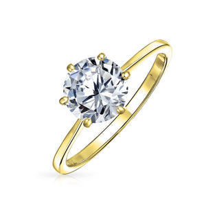 1.25CT 6 Prong AAA CZ Solitaire Engagement Ring 925 Sterling Silver