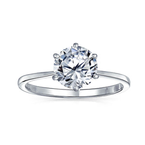 1.25CT 6 Prong AAA CZ Solitaire Engagement Ring 925 Sterling Silver