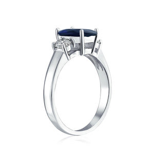 2CT Emerald Cut 3 Stone AAA CZ Engagement Ring 925 Sterling Silver
