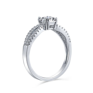 1CT Solitaire AAA CZ 925 Sterling Silver Engagement Ring Split Band