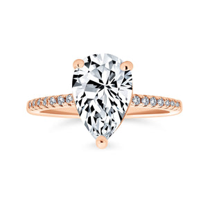 2.5CT Teardrop Solitaire CZ Engagement Ring Rose Plate Sterling Silver
