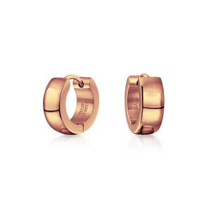 Hoop Earrings Silver Rose Gold Tone Plated Stainless Steel