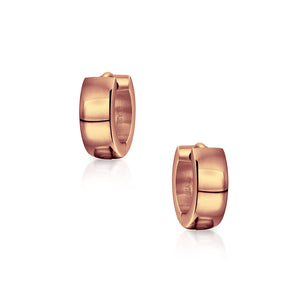 Hoop Earrings Silver Rose Gold Tone Plated Stainless Steel