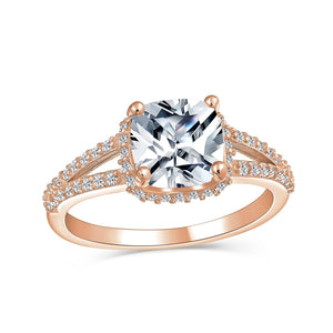 3CT Square Cushion Cut AAA CZ Engagement Ring 925 Sterling Silver - Joyeria Lady