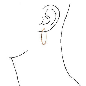 White Cubic Zirconia Pave Inside Out Hoop Earrings Prom Silver Plated
