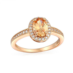 2CT Oval Solitaire Halo AAA CZ Sterling Silver Engagement Ring Band