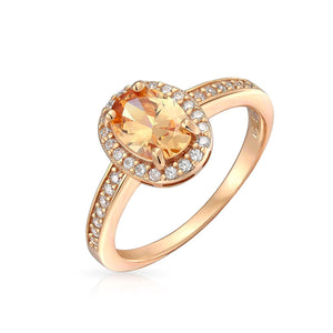 2CT Oval Solitaire Halo AAA CZ Sterling Silver Engagement Ring Band - Joyeria Lady