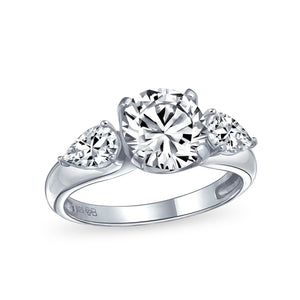3CT Solitaire Trillion AAA CZ Engagement Ring 925 Sterling Silver - Joyeria Lady