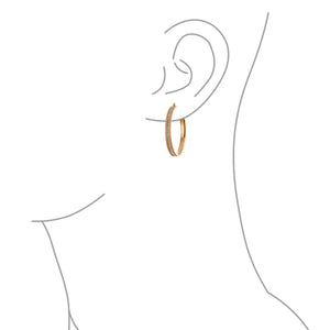 Big Fashion Large Round Channel Set CZ Hoop Earrings Stardust Matt