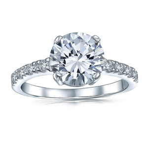 4CT Solitaire CZ Engagement Ring Band Gold Plated Sterling Silver