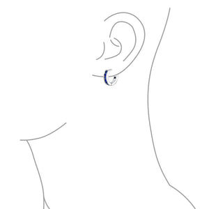 CZ Channel Hoop Earrings Rose Gold Plated Silver Birthstone Colors