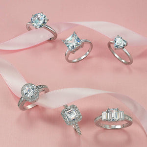 Square AAA CZ Asscher Cut 925 Sterling Silver Band 3CT Engagement Ring