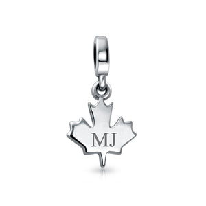 Personalized Canadian Travel Dangle Canada Maple Leaf Bead Charm For