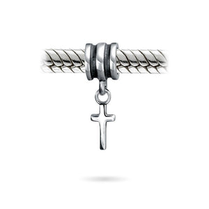 Religious Cross Dangle Charm Bead Communion 925 Sterling Silver