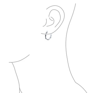 Black Spiral Infinity Twist Pave CZ Prom Hoop Earrings Silver Plated